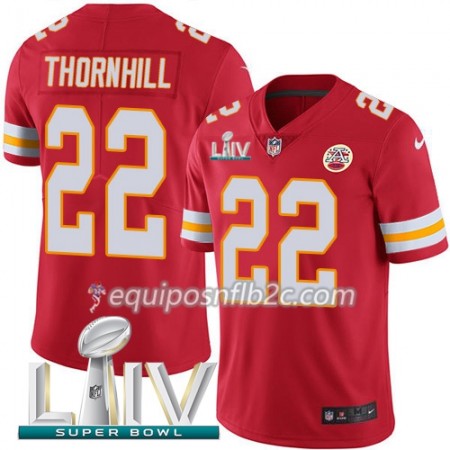 Camiseta Hombre NFL Kansas City Chiefs Juan Thornhill 22 Nike Rojo 2020 Super Bowl LIV